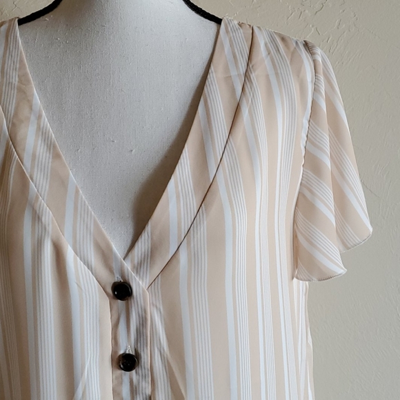 NWOT Button Down Striped Dress - Picture 2 of 6